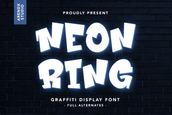 Neon Ring: A Freestyle Graffiti Display Font for Bold Designs