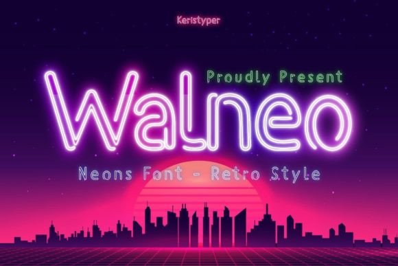 Walneo: A Display Font Inspired by Retro Neon Lights